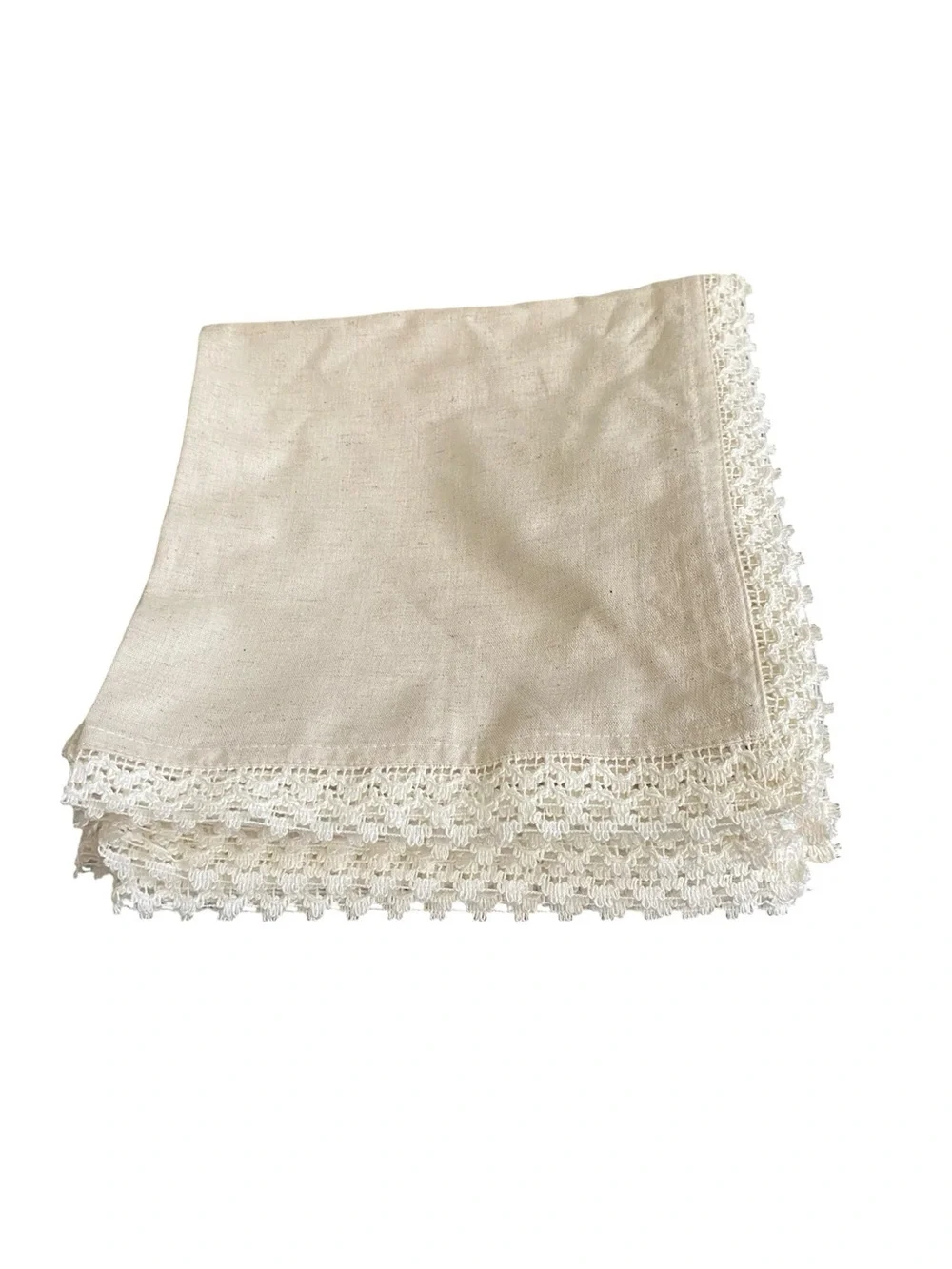 Pier 1 imports Elegant Lace-Trim Napkins - Cream (Set of 9)